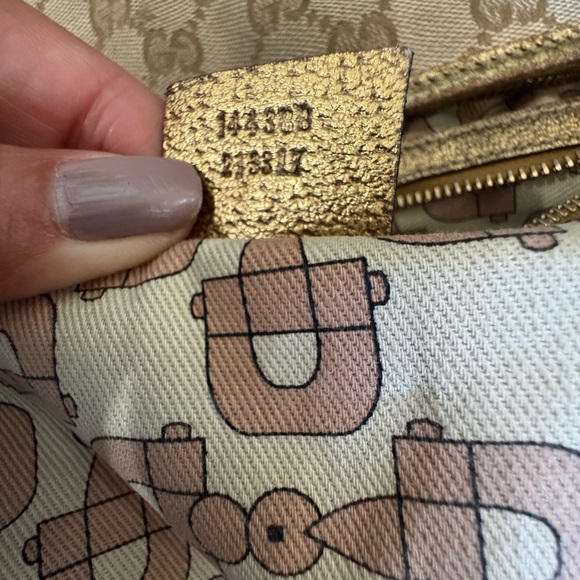 Gucci GG Canvas Metallic Gold Crossbody Bag - Picture 11 of 16